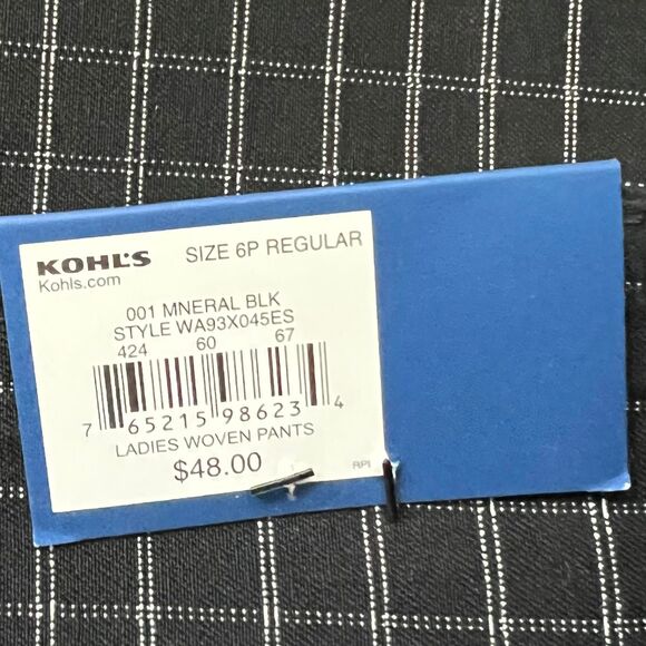 Apt.9 Straight Leg Mid-Rise Window Pane "Tummy Control" Pants 6P NWT - Picture 4 of 5